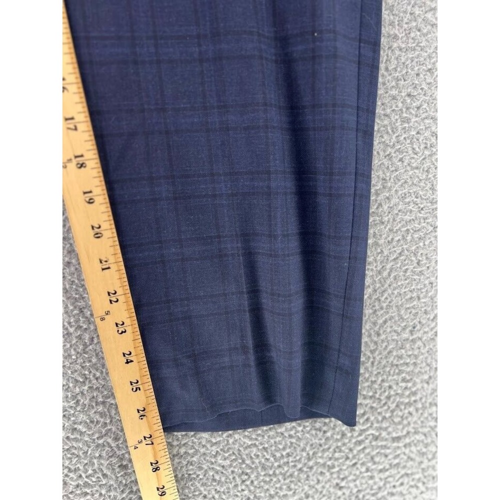 LAUREN RALPH LAUREN Dress Pants Mens 36x27 Plaid‎ Stretch Flat Front Tapered Leg - Picture 7 of 10